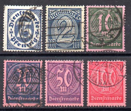 Alemania Imperio Servicio Nº Yvert 31/36 Nº Michel 69/74 (o)