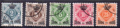Vieja Alemania Württemberg Nº Michel 107/111 (o)