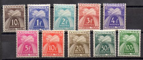 Andorra Francesa Tasas Año 1946/50 Nº Yvert 32/41 (**)