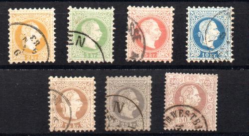 奥地利 1867/80 年 Yvert 32A/38A (o)