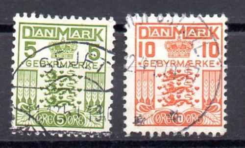 丹麦 税票 1934/53年 米歇尔编号 34/35 (o)