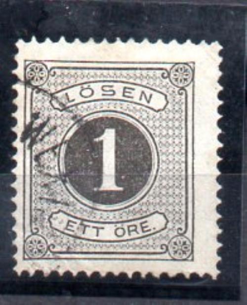 瑞典 税费 年份 1874 编号 Yvert 1B (o)