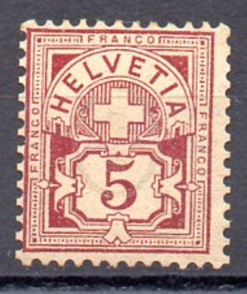 瑞士 1882/99年 Yvert 65号 (**)