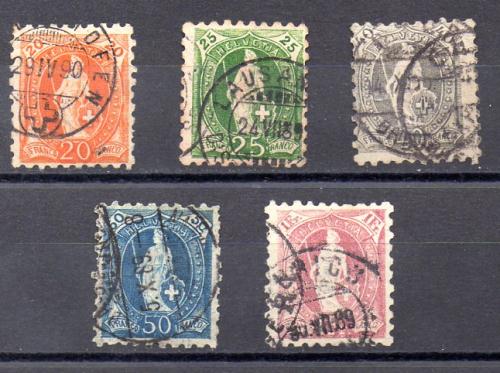 Suiza Año 1882/04 Nº 81/85 (o)