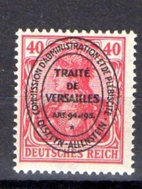 Sello de Allenstein Año 1920 Nicht ausgegeben Nº Michel I (**)