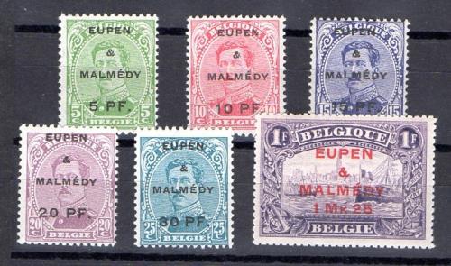 Selo de Eupen y Malmedy Año 1920 Nº Michel 1/7 (**) Falta Nº 6 Se vende tambíen suelto