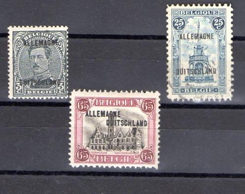 Sello de Belgische Militärpost im Rheinland Año 1921 Nº Michel 15/17 (**)