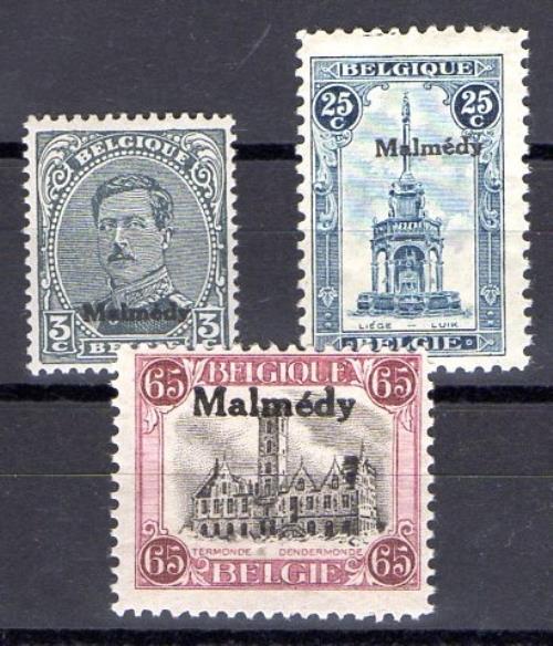 Sello de Malmedy ocupación Alemana en Bélgica Año 1920 Nº Yvert 39/41 (**)