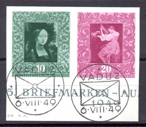 Liechtenstein Hoja Nº 8 Valores 10 y 20 (o)